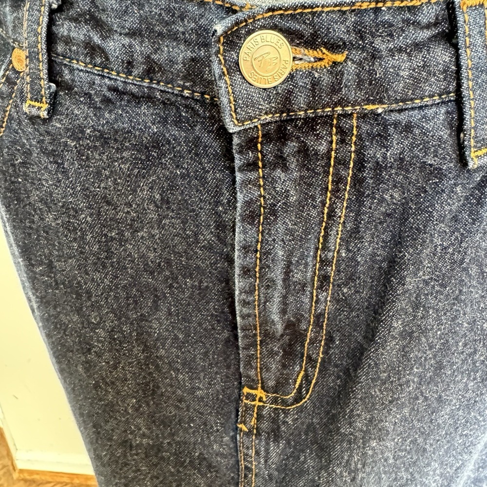 Vtg Y2K Denim Jean Fringe Skirt 11 Dark Wash Cowgirl Western Country Boho USA - Picture 14 of 16